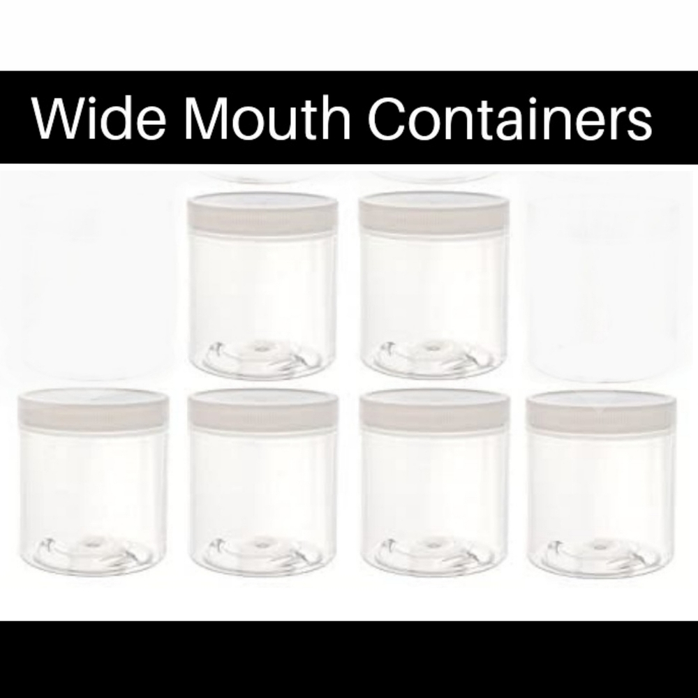 BPA-free PET Wide-Mouth Storage Containers (6 pack) with labels - 8oz